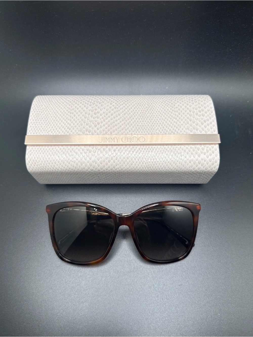 Jimmy Choo Women's Tortoiseshell Sunglasses with Dark Lenses